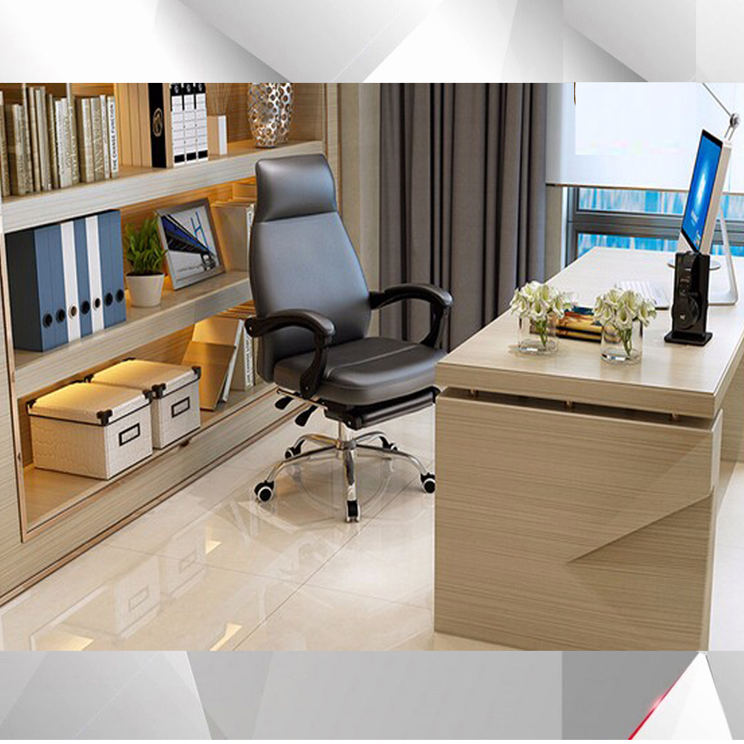 Ghế Văn Phòng Dành Cho Sếp PVC Cao Cấp, Lưng Cao, Có Tựa đầu và Gác Chân, Ngã Lưng Thư Giãn AZP-516 - Hàng Nhập Khẩu 100%