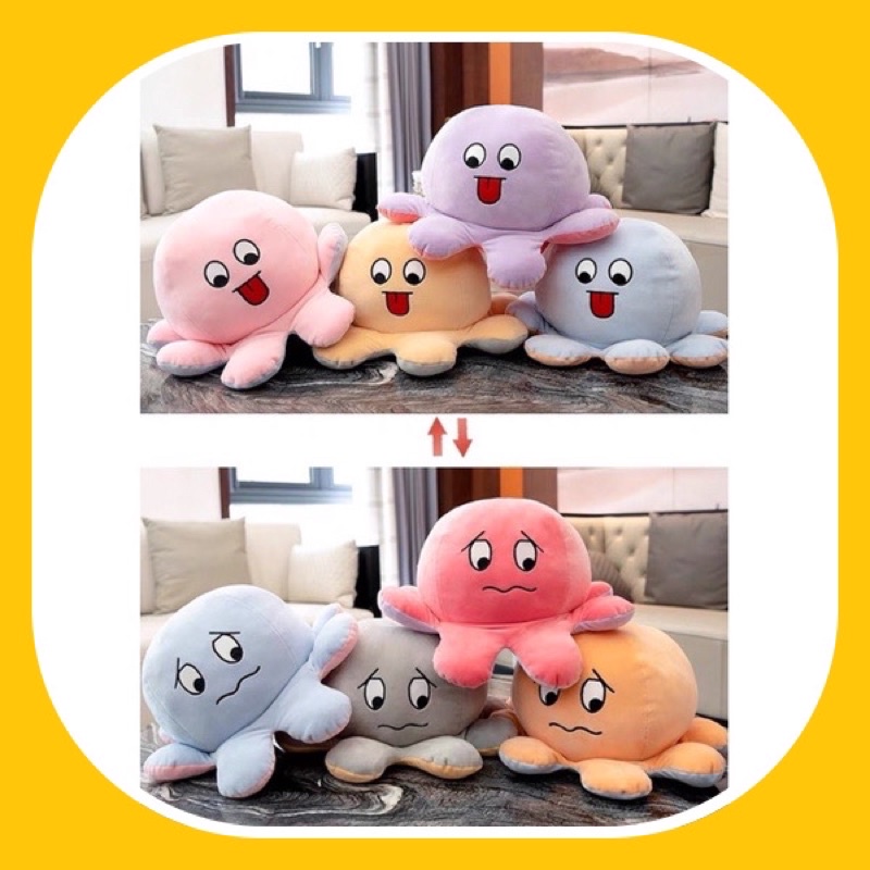 Bạch tuộc cảm xúc nhồi bông đội đầu khổng lồ size 90cm - Bạch tuộc cảm xúc size lớn khổng lồ cao cấp