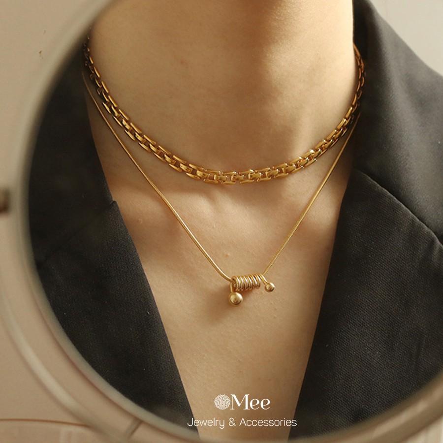 Dây chuyền MEE xoắn ốc cá tính, vòng cổ nữ dự tiệc - N2805