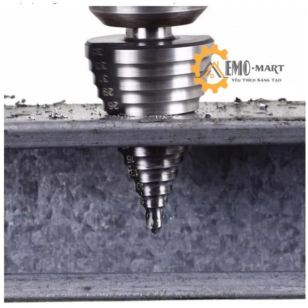 Mũi khoan tháp 5-35mm ️ Thép HSS4241 phủ titanium - Các bước khoan từ 5 đến 35 - Trục 13mm