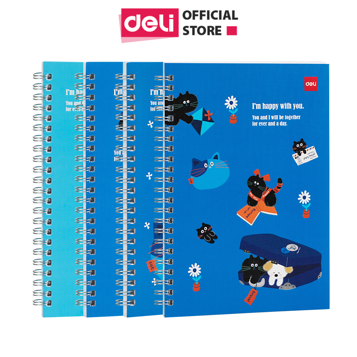 Sổ Tay Ghi Chép Lò Xo Kẻ Ngang A5 Gáy Xoắn 120 Trang Deli - Phù Hợp Làm Sổ Kế Hoach Planner, Viết Nhật Kí, Tập Vở Học Sinh Sổ Tay Văn Phòng - Màu Ngẫu Nhiên - LA560 ELA560 LPA560