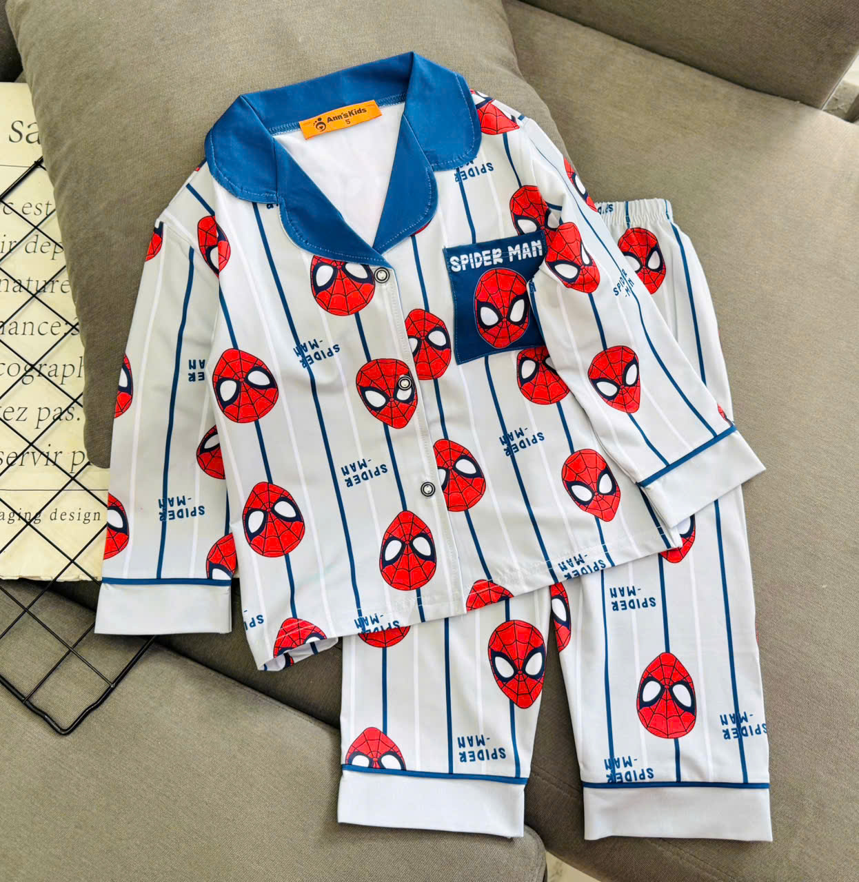 Đồ bộ bé trai, bộ ngủ dài tay pijama pizama cho bé trai size lớn 12-40KG chất thun lạnh mềm mịn mát