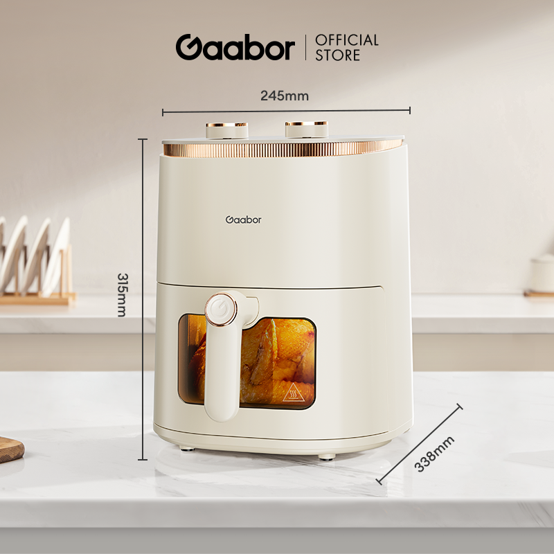 Nồi chiên không dầu 5L Gaabor AF-45M01A mặt kính trong suốt vừa con gà 1.5kg công suất 1350W - Hàng chính hãng