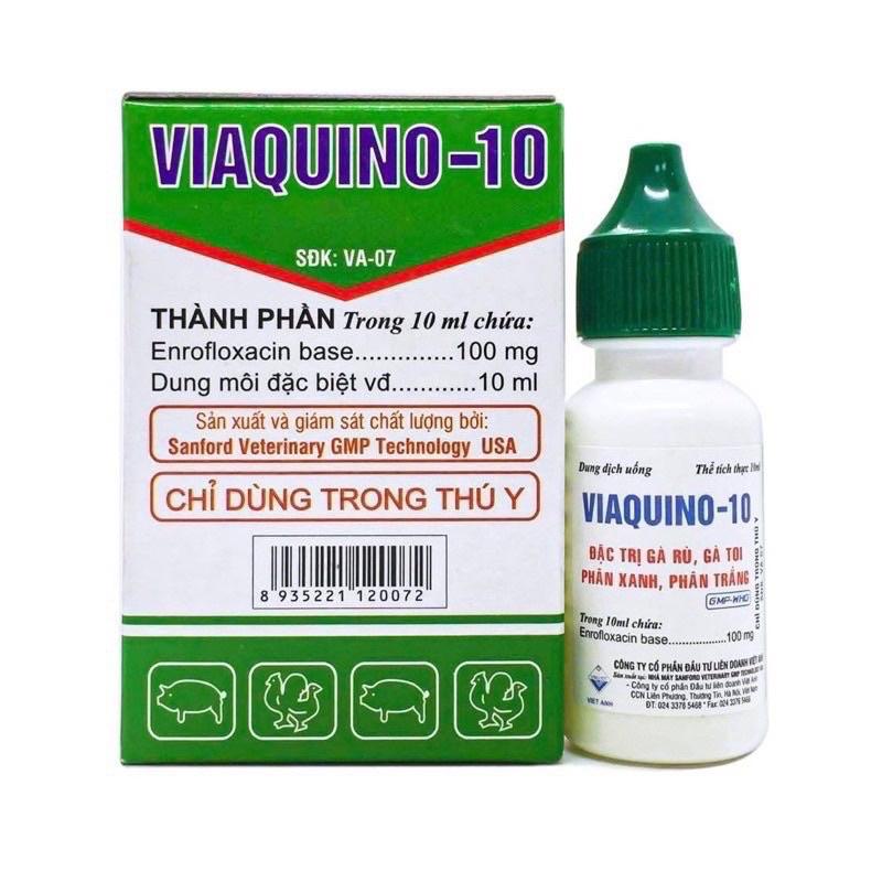 1 lọ VIAQUINO 100 tiêu chay phân xanh phân trắng dùng cho chim gà vịt ngan