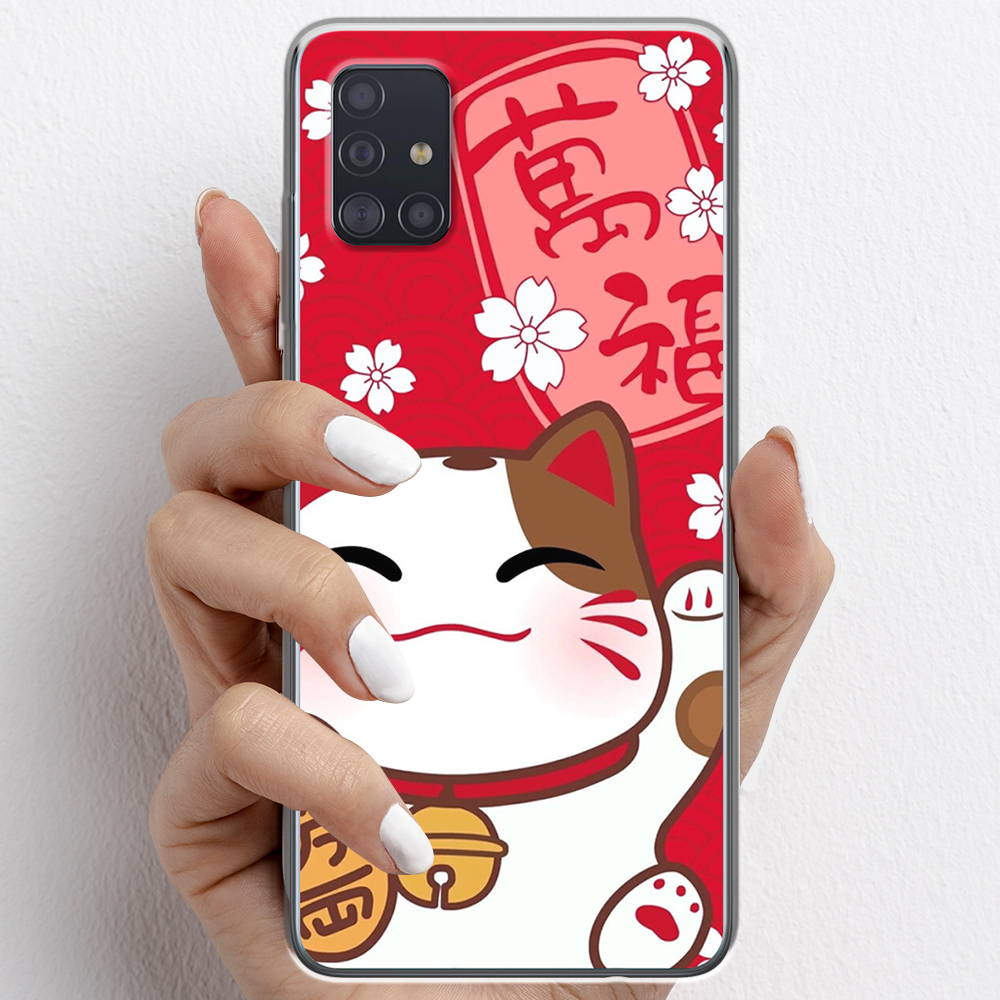 Ốp lưng cho Samsung Galaxy A51, Samsung Galaxy A71 nhựa TPU mẫu Mèo thần tài