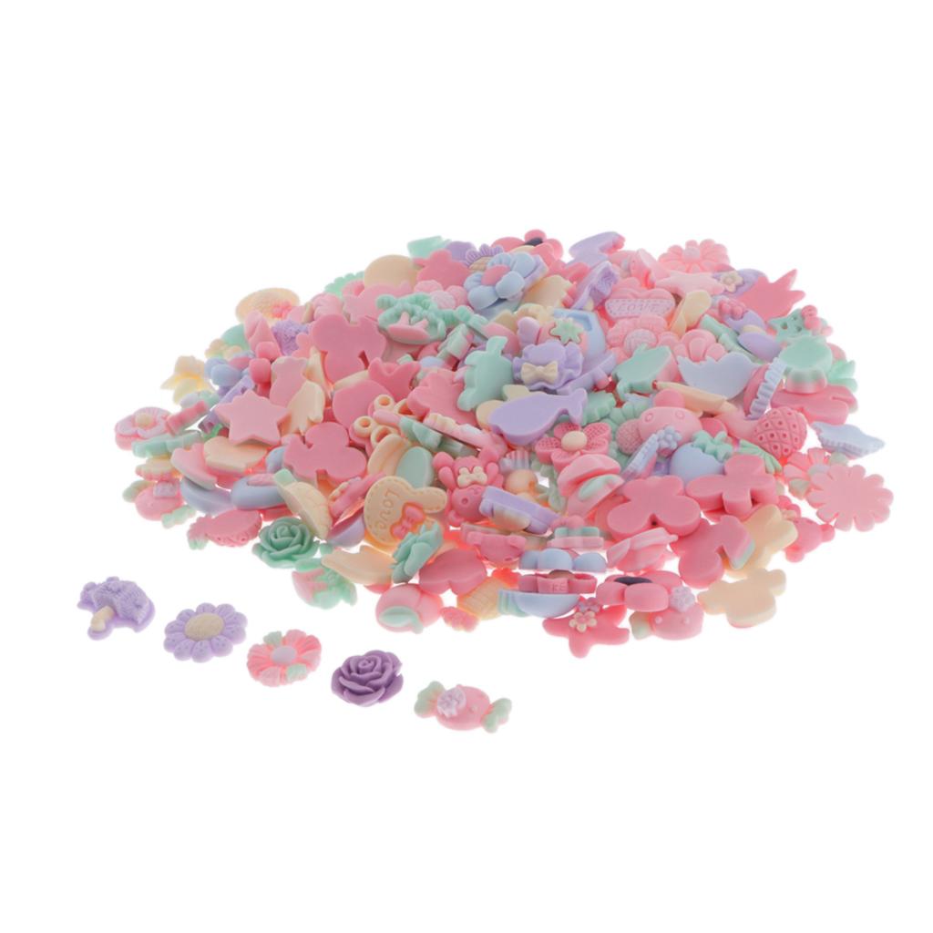 Chiwanji 200 Bộ Nhiều Màu Sắc Hình Hoạt Hình Nhựa Tôn Dáng Cho Điện Thoại Ốp Lưng Hàng Thủ Công Trang Trí