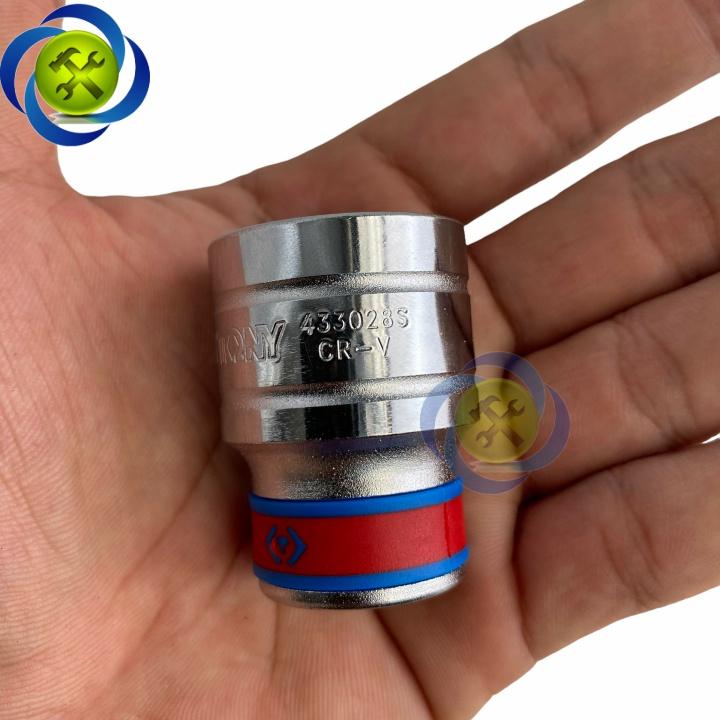 Tuýp 7/8 hệ inch 1/2 Kingtony 433028S loại ngắn 12 cạnh màu trắng 22.22mm