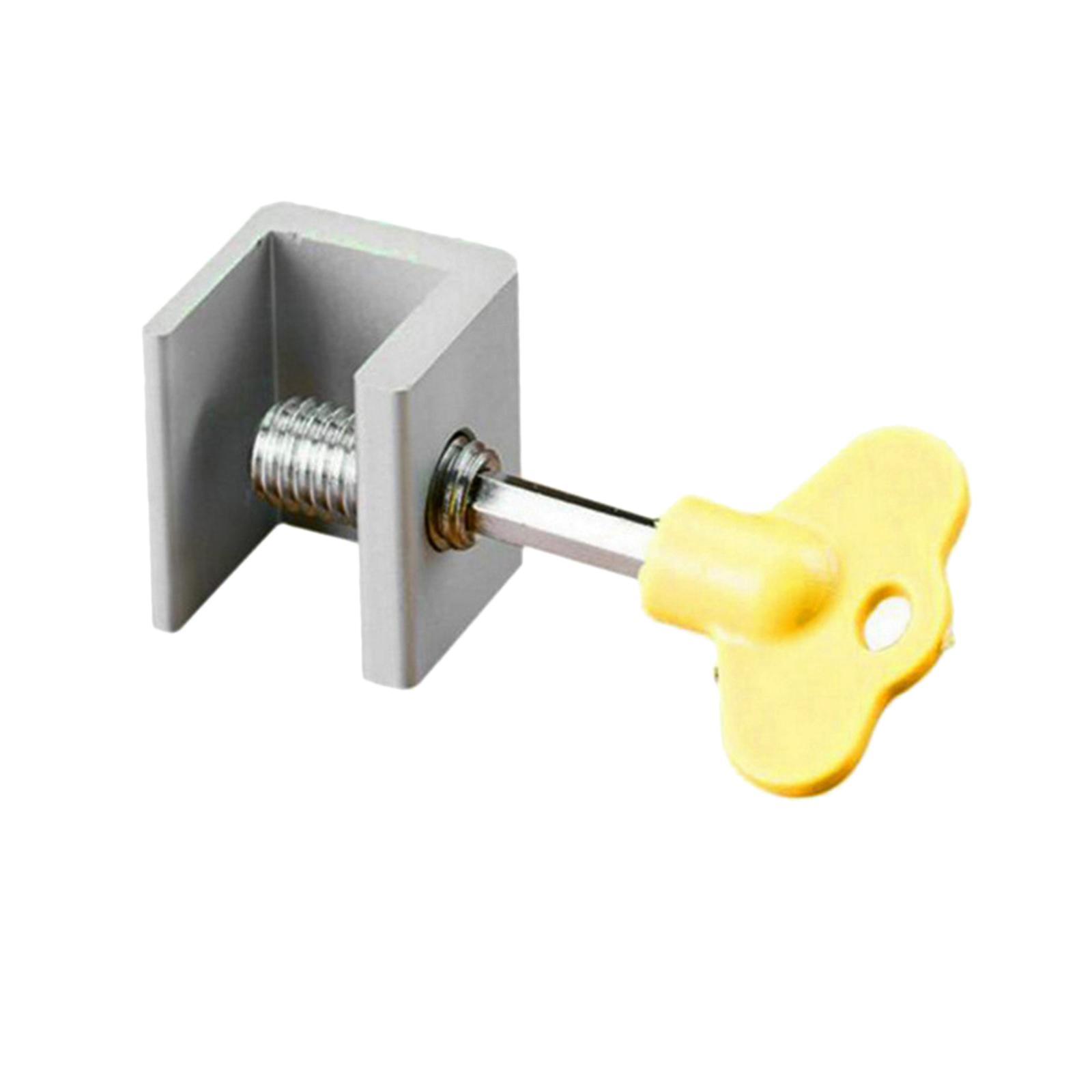 2X Household Window Sliding Lock Security Door Stop Lock Safety Key Lock Silver