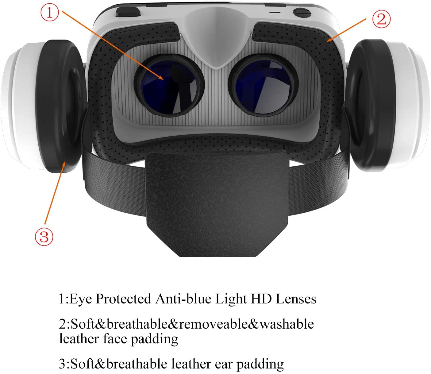 Kính thực tế ảo 3D Vr Shinecon thấu kính Bluelens, tai nghe bluetooth cho android, ios