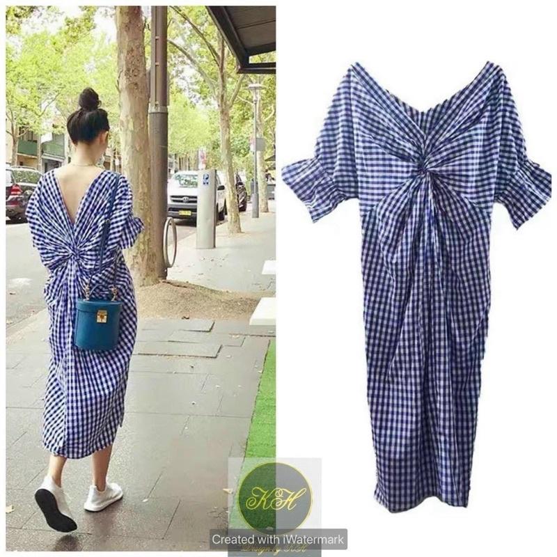 Váy maxi kẻ xoắn 2 kiểu siêu hot