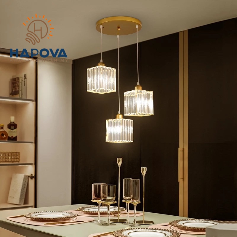 Bộ 03 Đèn thả trần trang trí pha lê HAPOVA DT 9575/3