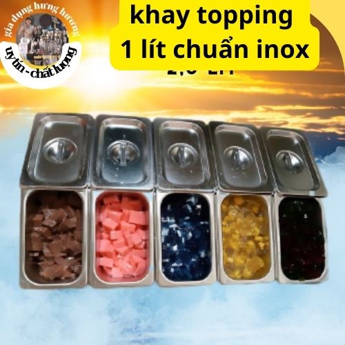 Khay Inox Đựng Topping, Thạch Trà Sữa