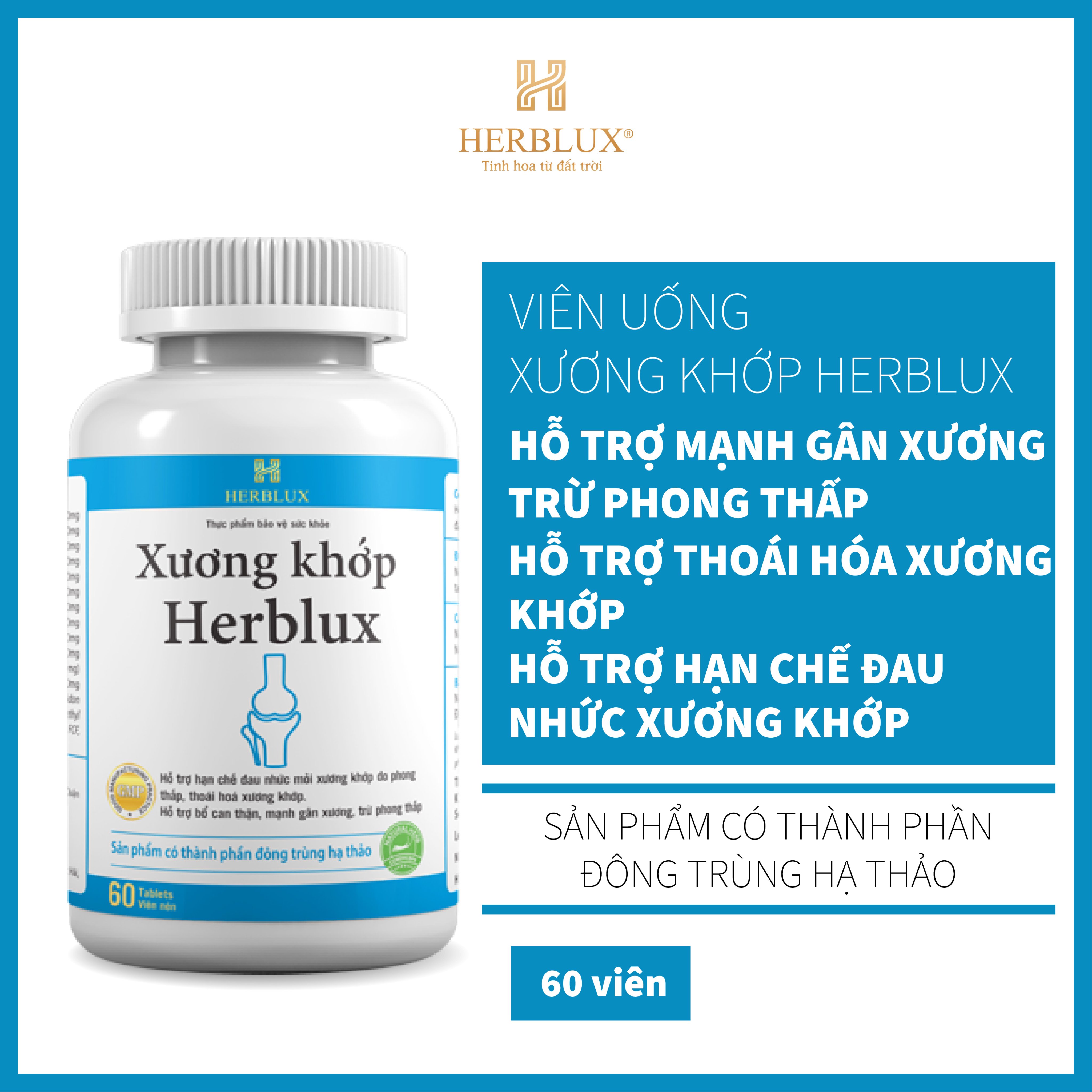 Viên uống Xương khớp herblux giảm đau nhức thoái hóa, trừ phong thấp
