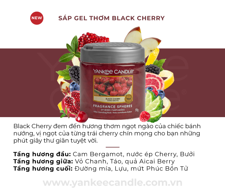 Sáp Gel Thơm Yankee Candle - Black Cherry (170g)