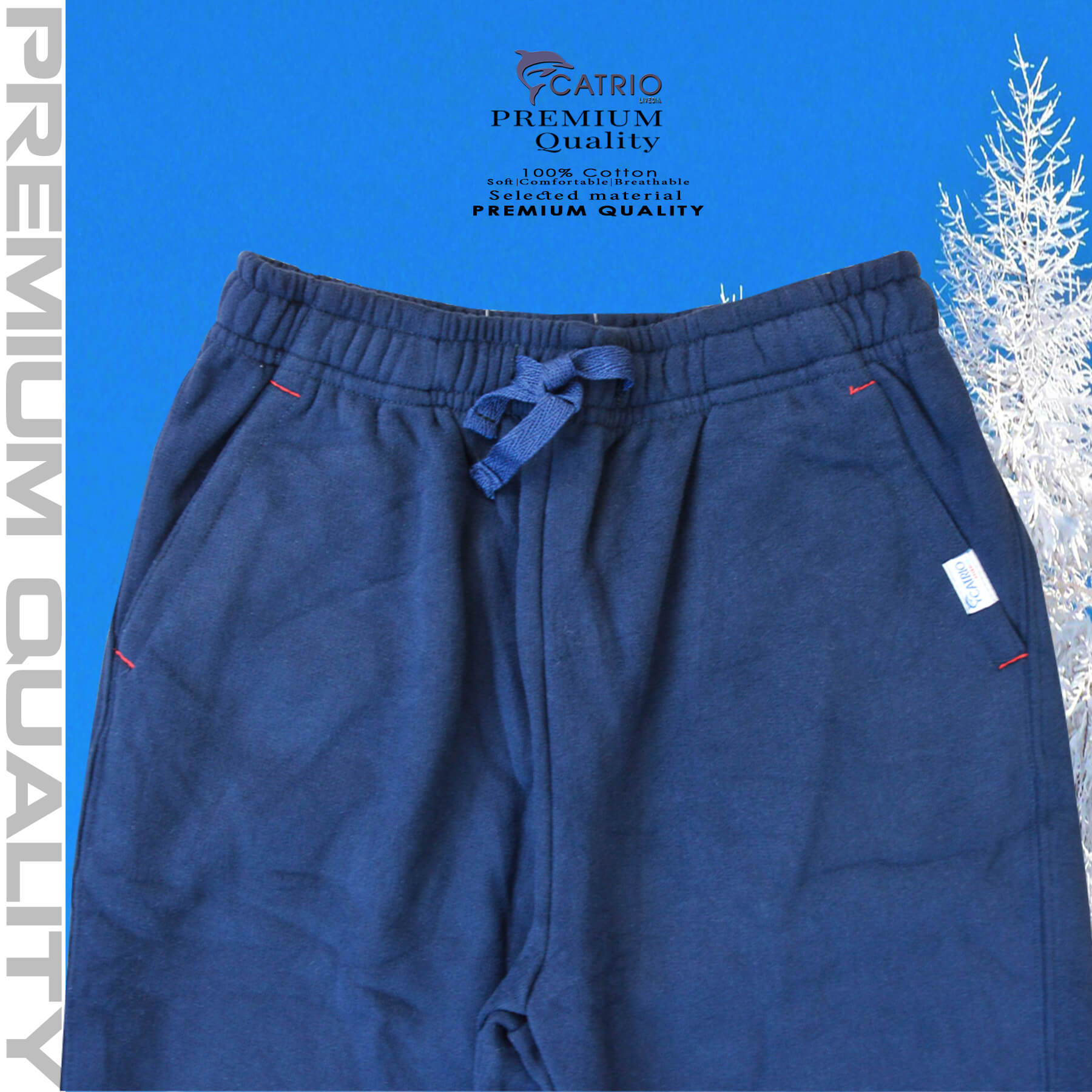 Quần dài bé trai vải 100% cotton màu NAVY là quần nỉ trẻ em CATRIO từ 9 tuổi đến 18 tuổi phù hợp thời tiết se lạnh mùa thu đông với kiểu dáng thể thao tuyệt đẹp