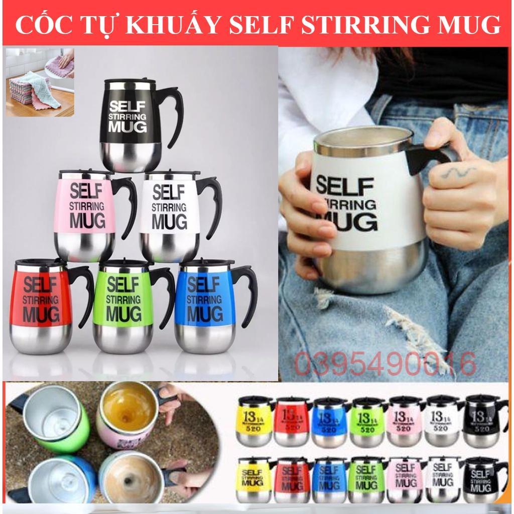 Cốc Tự Khuấy Self Stirring Mug, Dùng Pha Đồ Uống Tự Động Inox Giữ Nhiệt Đa Năng - Pha Cafe ,Trà - NGẨU NHIÊN