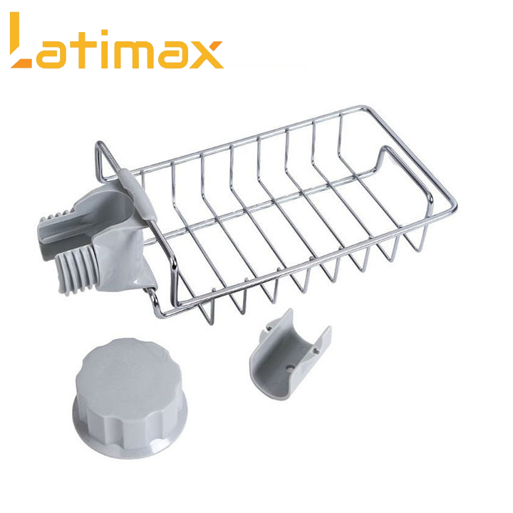 Giá để giẻ rửa bát inox gắn vòi rửa điều chỉnh lên xuống Latimax KRC5