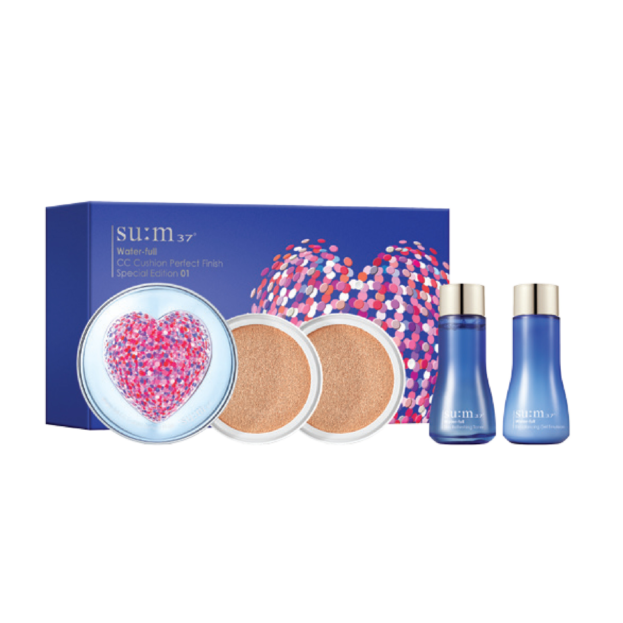 Phấn nước cấp ẩm Su:m37 Water-full CC Perfect Finish Cushion Heart Edition