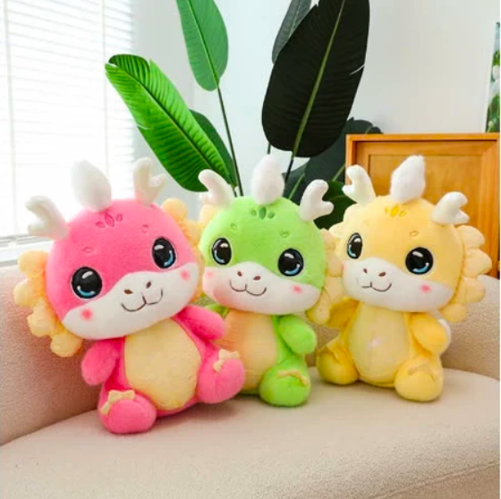 Thú nhồi bông rồng xanh cute - Size 20cm - Màu ngẫu nhiên - Quà tặng gấu bông con rồng mini êm mịn.