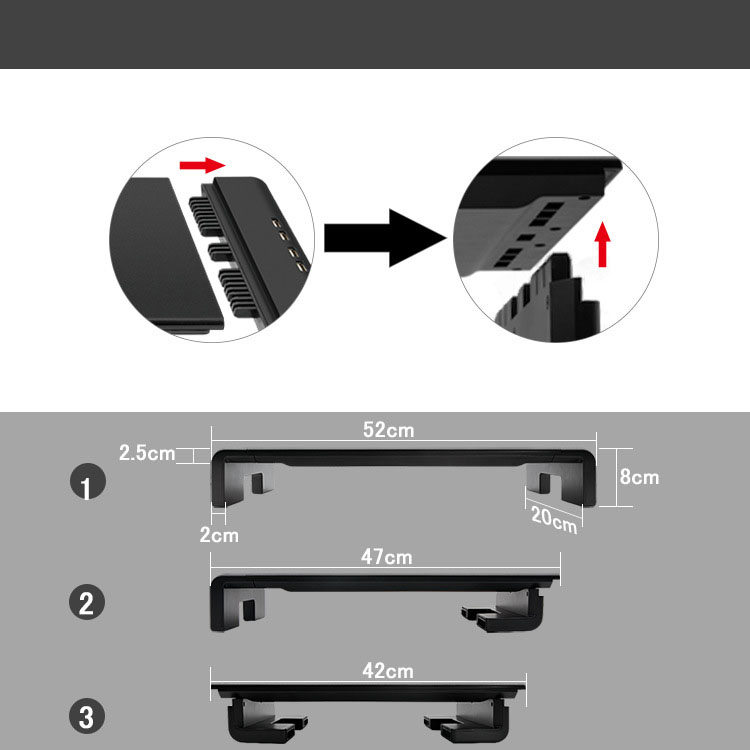  Giá Đỡ Laptop Điều Chỉnh Kích Thước 4 Cổng USB KM03