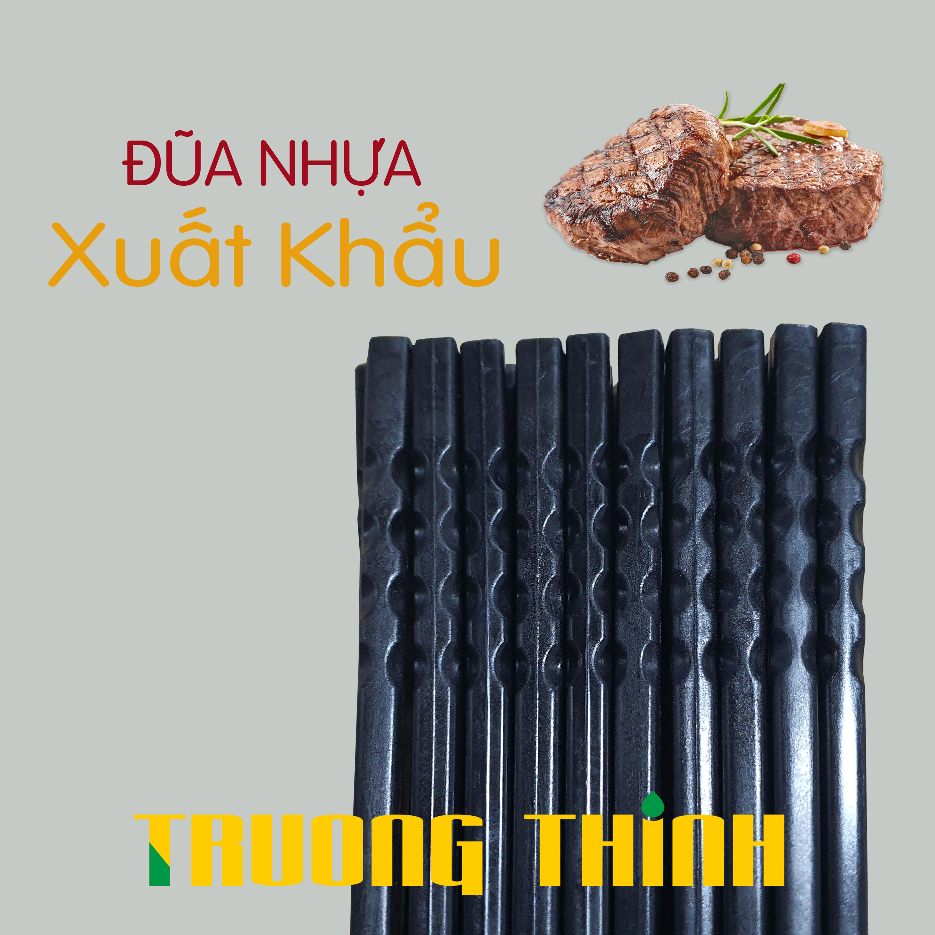 Đũa Nhựa Đen Xoắn Cao Cấp 2 Đầu Chống Trơn Trượt Sang Trọng Chất Lượng Kháng Khuẩn Chịu Nhiệt Cao Trường Thịnh ComBo 30 đôi.