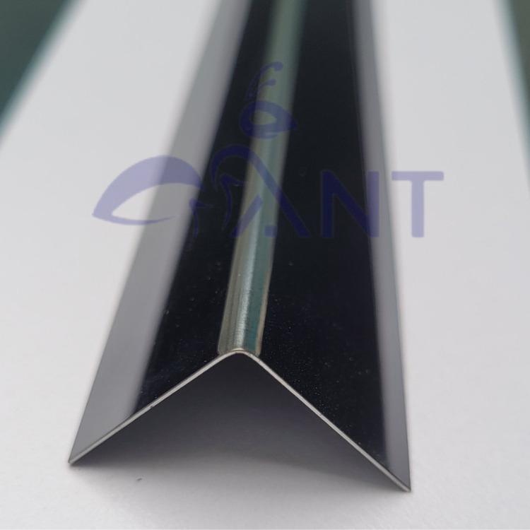 Nẹp Inox chữ V đen gương đủ kích thước, Nẹp V inox, nẹp trang trí, dày 0.4li, thanh dài 1m35 thi công đơn giản