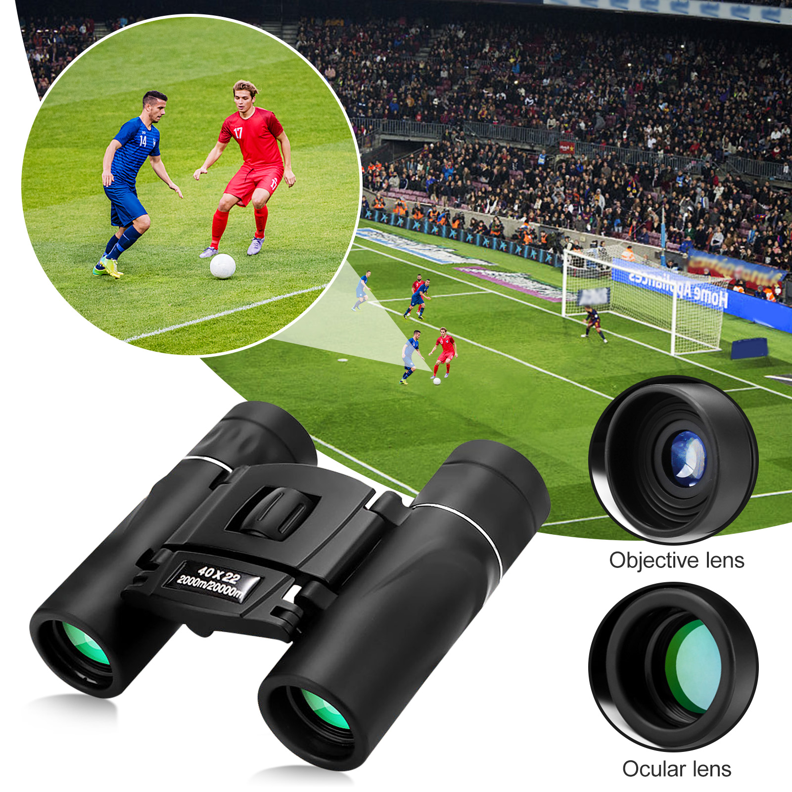 Ống Nhòm Nhỏ Gọn 40x22 Tầm Nhìn Xa 2000m Độ Phân Giải Cao