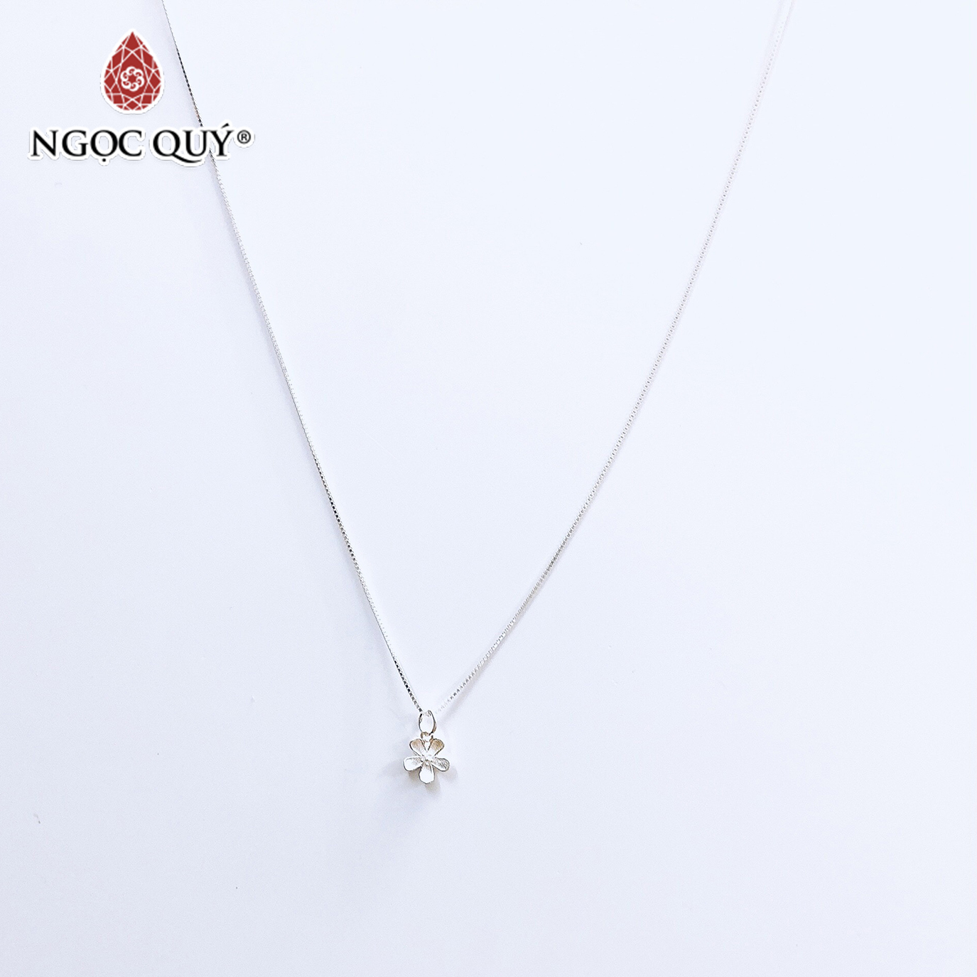 Dây chuyền bạc mặt hoa 5 cánh - Ngọc Quý Gemstones