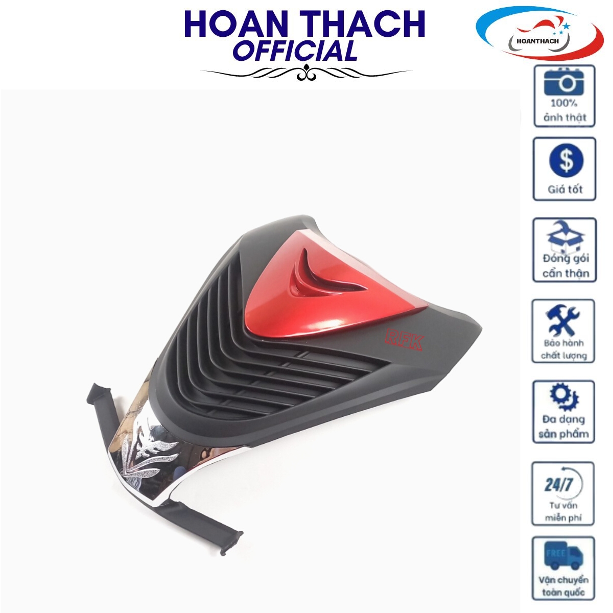 Mặt Nạ Cho Xe Máy Vision Màu Đen Nhám Đỏ HOANTHACH SP016719