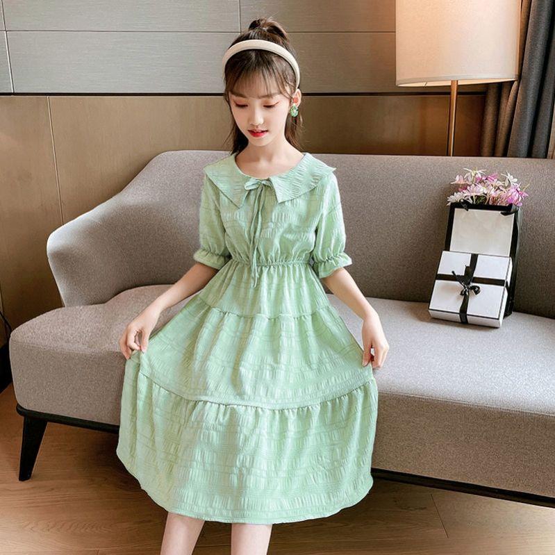 SHUANGYAN Cô gái mùa hè đầm mùa thu 2023 triều trung bé công chúa váy nàng tiên trung bình dài váy