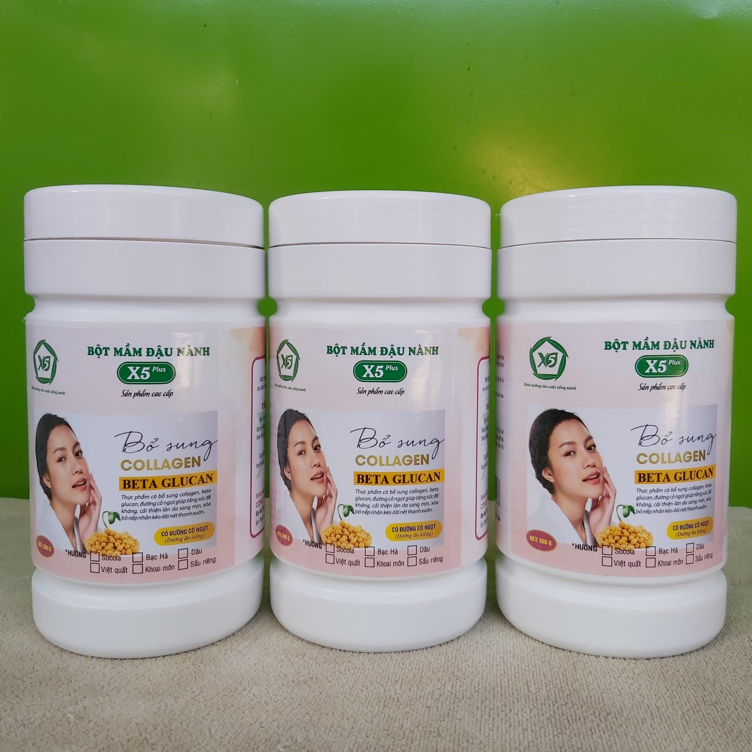 Combo 2 Hộp Bột Mầm Đậu Nành X5 Có Bổ Sung Collagen, Betaglucan