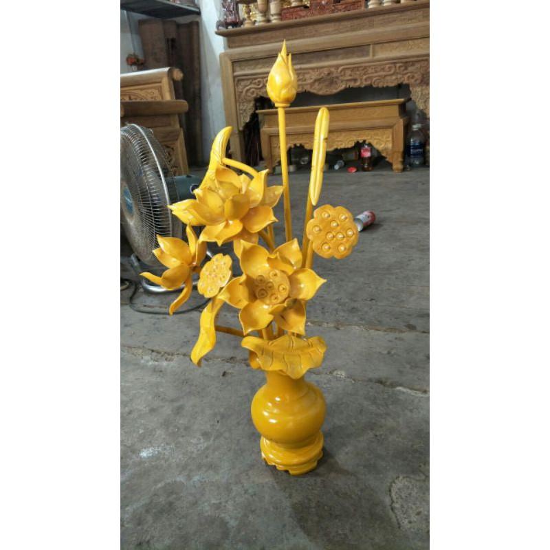 Hoa sen gỗ mini dùng cho bàn thờ chung cư