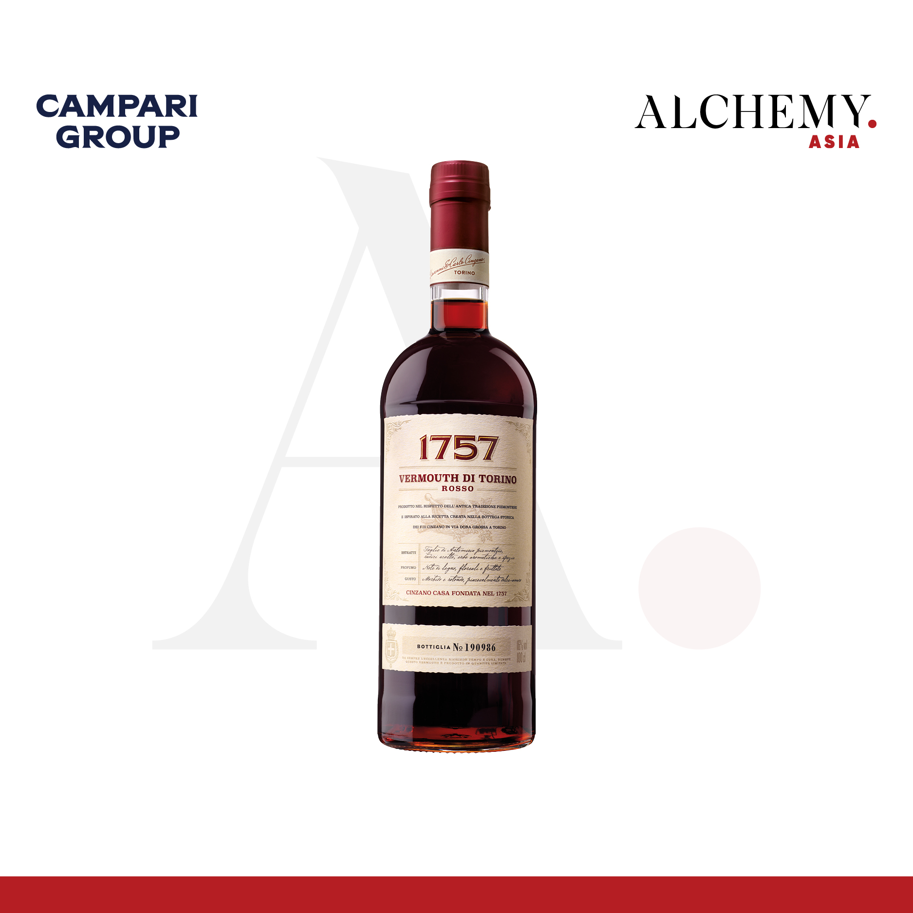 Rượu Cinzano Vermouth Rosso 1757 16% 1x1L