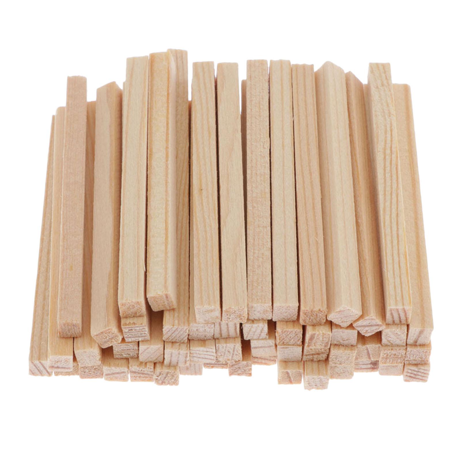 100pcs Unfinished Wooden Wooden Sticks Rod DIY House Airplane Modeling