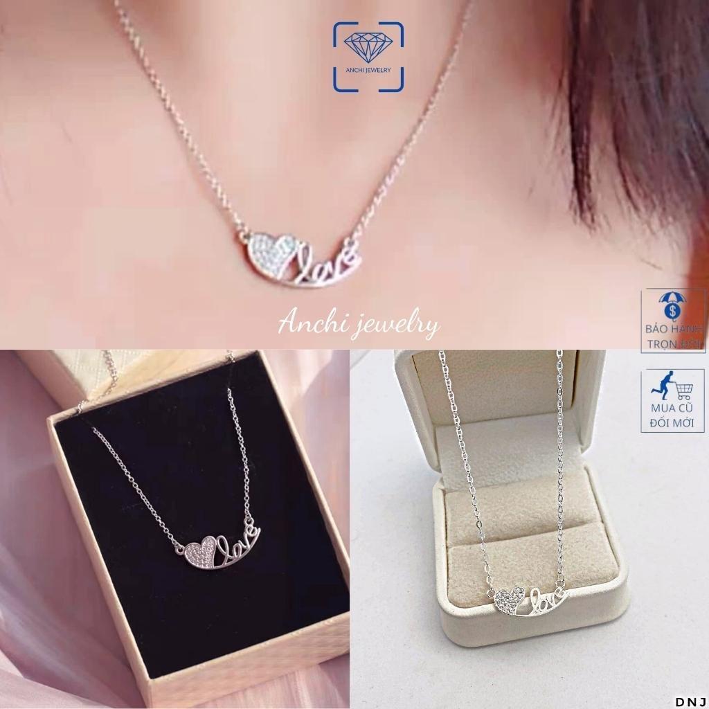 Dây chuyền nữ mặt tim bạc ta nguyên chất cá tính - Anchi jewelry, quà tặng bạn gái