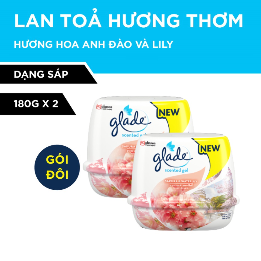 Bộ 2 Sáp Thơm GLADE Hương Anh Đào Lily 180gx2