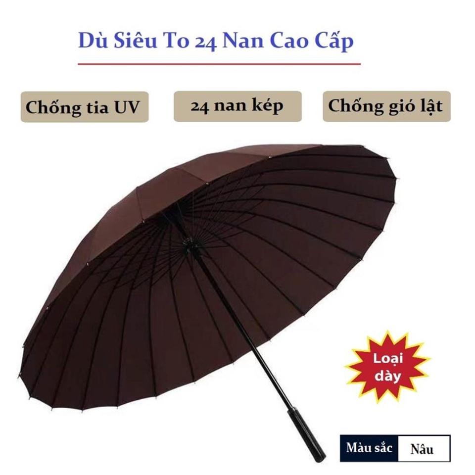 Ô che mưa loại to, Dù che mưa, Dù đi mưa siêu to 24 nan siêu cứng, chắc chắn, chống tia UV, không bị lật