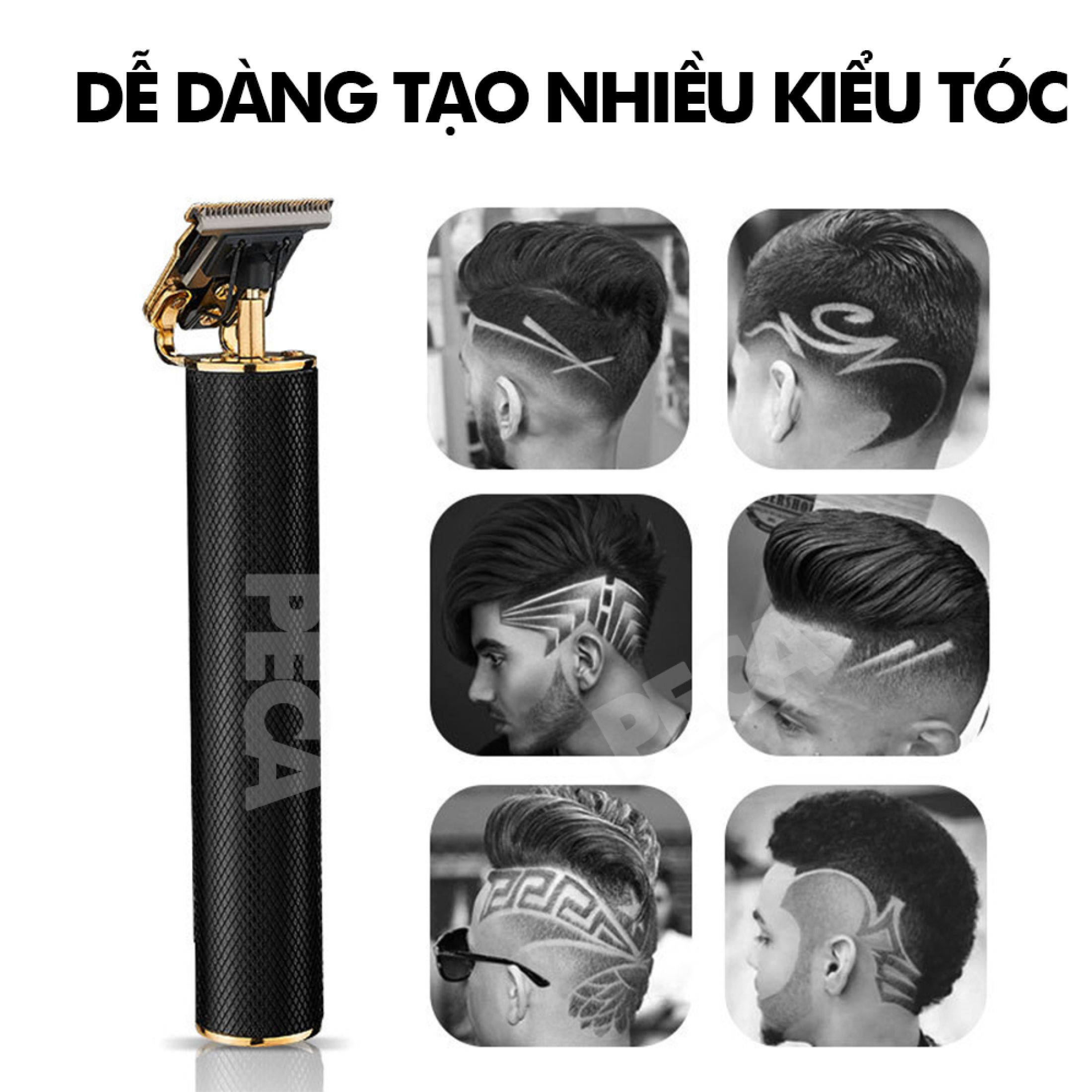 Tông đơ chấn viền cao cấp KEMEI KM-1971A sử dụng sạc USB tiện lợi, nhỏ gọn dùng để điêu khắc tóc, tatto, cạo viền, cạo trắng tóc