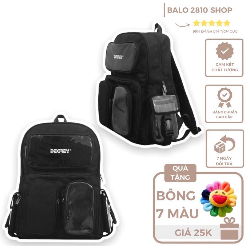 Balo Degrey Đen Túi Hộp Basic Backpack 2810 Clothes Shop Balo Đen Đi Học Đi Chơi Nhiều Ngăn Ulzzang Unisex