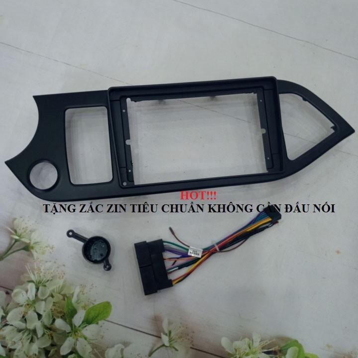 Mặt dưỡng xe Kia morning lắp màn hình 9 inch 2012-2019 bao gồm giắc nguồn zin