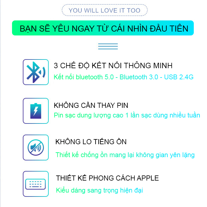 Bộ bàn phím chuột không dây sạc pin Sidotech V780B dòng bàn phím bluetooth mini cho Laptop Macbook Máy tính bảng, sạc pin 1 lần dùng 1 tháng, thiết kế công thái học êm ái có chức năng silent chống ồn khi gõ, kiểu dáng hiện đại