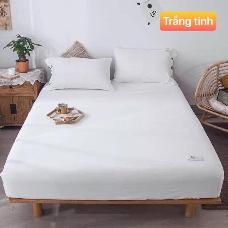 Bộ Ga giường, ga gối TC trơn 1 mầu gồm 1 ga và 2 áo gối nằm