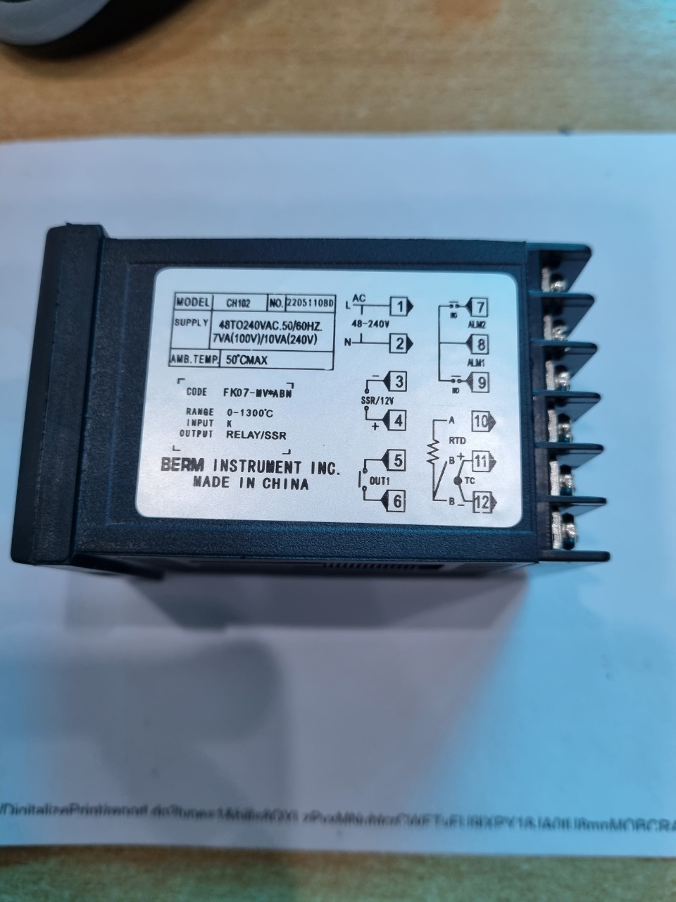 Đồng hồ nhiệt độ Berme CH102, CH402, CH702, CH902 đầu ra SSR và reley