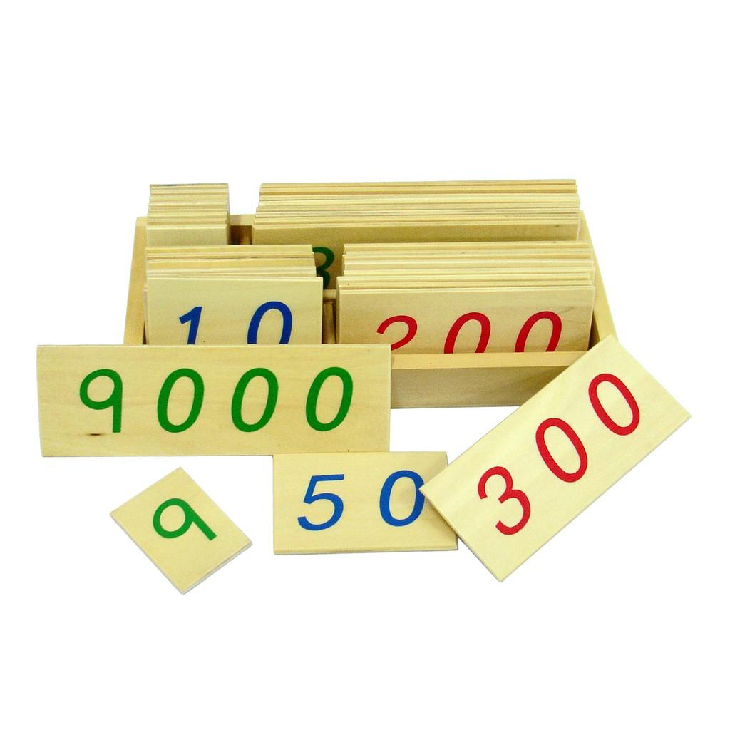 Hộp thẻ số bằng gỗ 1-9000 mini - Mini Wooden Number Cards With Box 1-9000