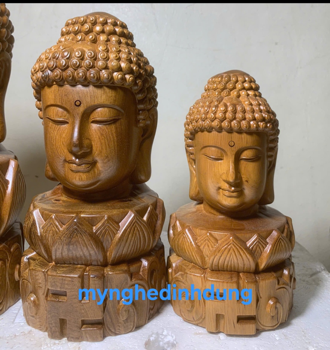 Tượng diện phật gỗ bách xanh thơm nức cao 25x10x10cm