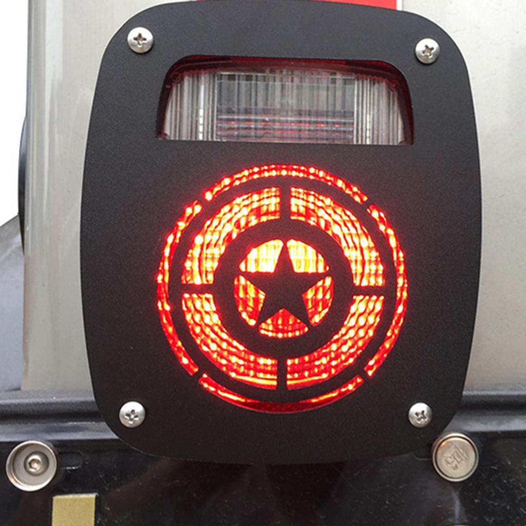 2Pcs Tail Light Cover Rear Lamp Protector Guard For Jeep Wrangler TJ Black