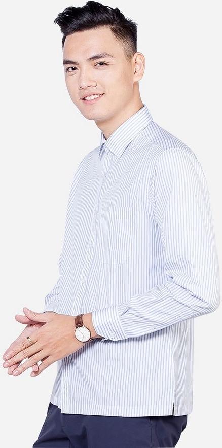 Áo Sơ Mi Nam Aligro Màu Trắng Phối Kẻ sọc ALG1005