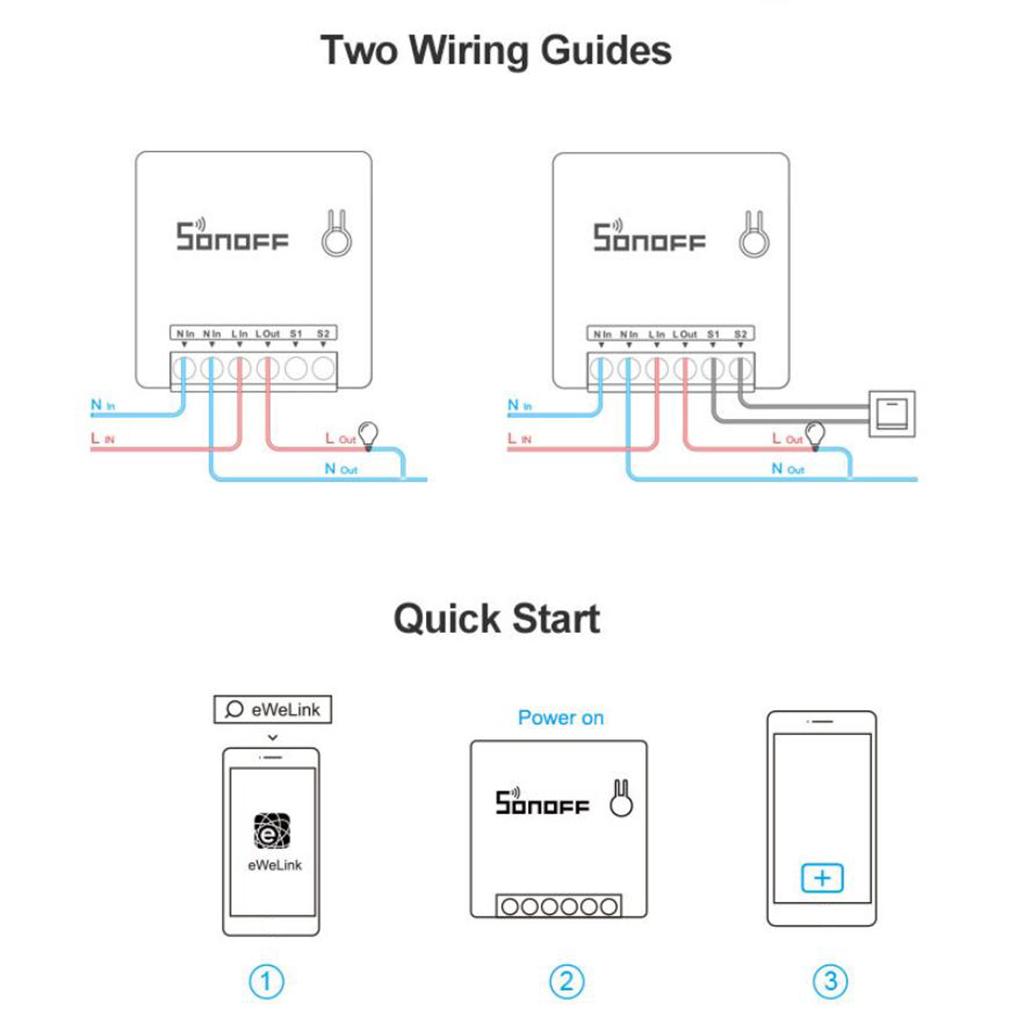 Mini Wifi Smart Switch Compatible with Alexa & Google Home Assistant