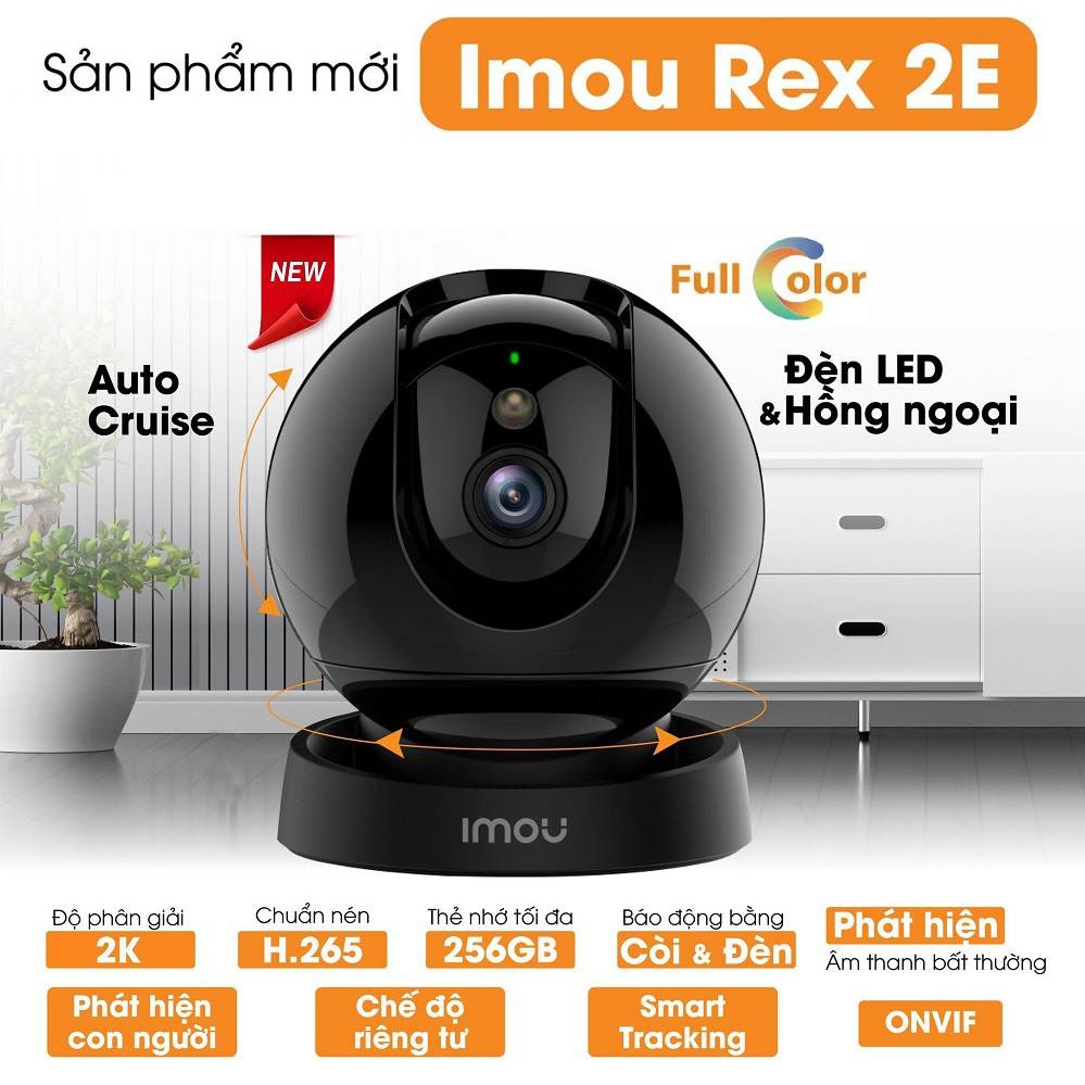 Camera Wifi imou Rex 2E 5MP Có màu Ban đêm, đàm thoại 2 chiều , cảnh báo đèn và còi - Hàng chính hãng