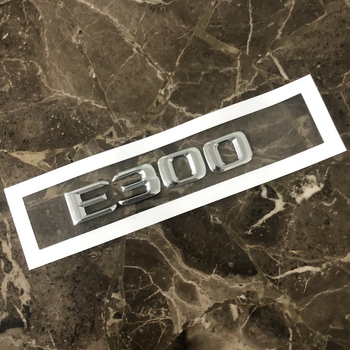 Decal tem chữ Inox E200 và E300 dán đuôi xe hơi ô tô dành cho xe Mercedes